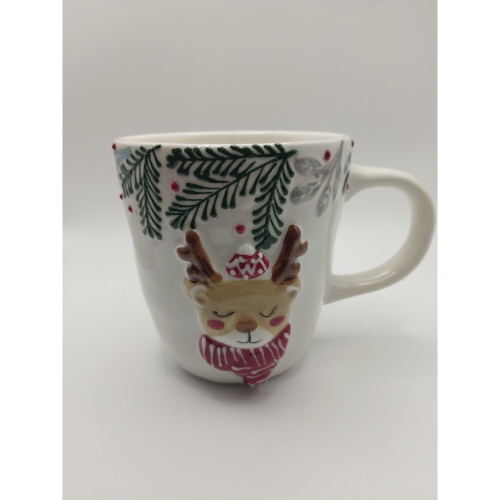 Eli + Ana HOLIDAY REINDEER Ceramic Mug Handmade 12oz